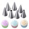 7 Pieces Round Hole Russian Piping Nozzles Set,Stainless Steel Pastry Tips, Graduated Sizes,Nozzles Tips Piping Set For Pastry Fondant,Cake Decorating Supplies Baking Set Tools